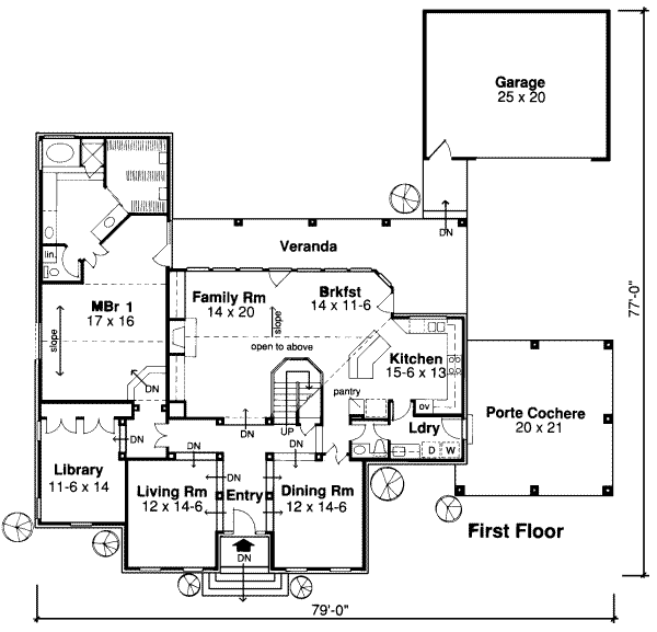 Colonial Floor Plan - Main Floor Plan #312-335