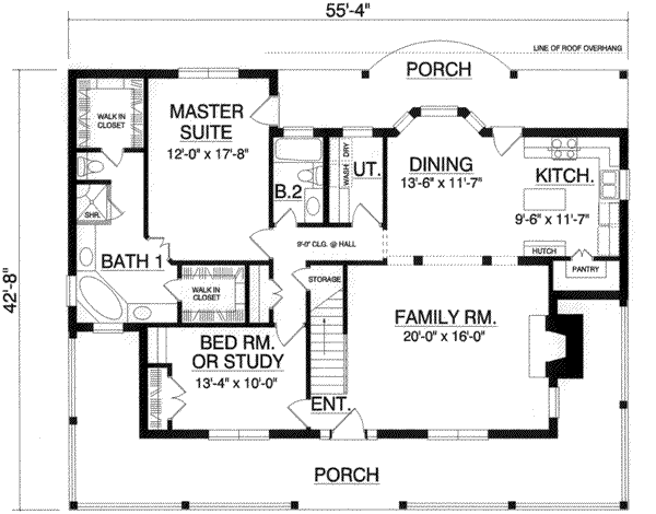 Dream House Plan - Country Floor Plan - Main Floor Plan #40-363