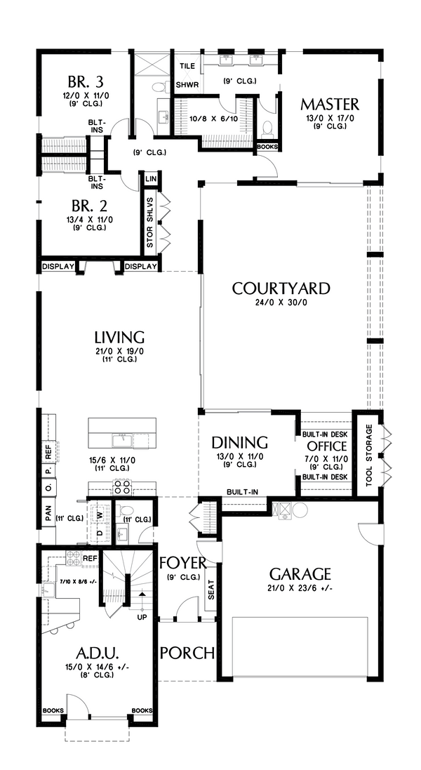 Contemporary Floor Plan - Main Floor Plan #48-1084