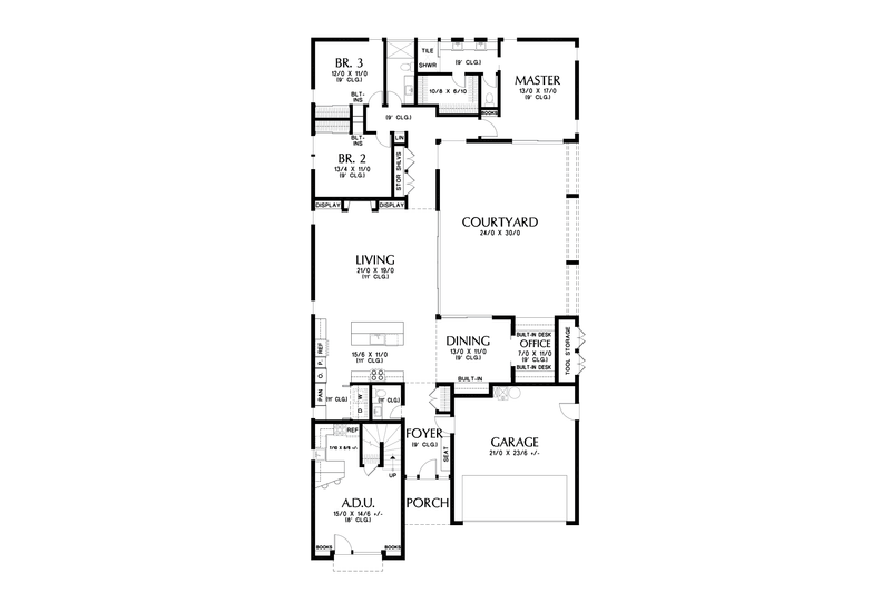 Architectural House Design - Floor Plan - Main Floor for Contemporary House Plan #48-1084 - 4 bed, 3.5 bath