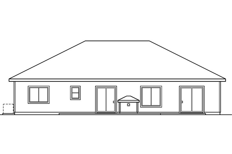 House Plan Design - Exterior - Rear Elevation for Ranch House Plan #124-385 - 3 bed, 2 bath