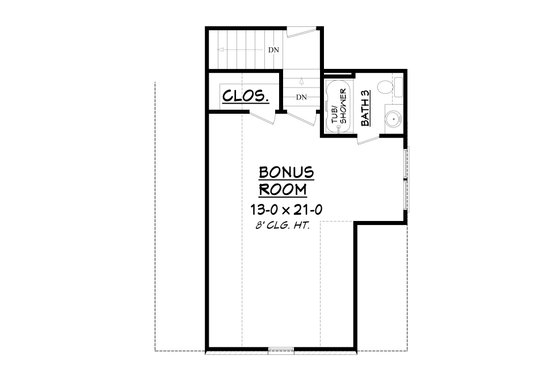 Floor Plan - Upper Floor for European House Plan #430-107 - 3 bed, 2 bath