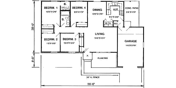 Ranch Floor Plan - Main Floor Plan #116-144
