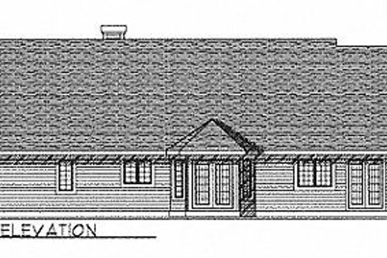 Exterior - Rear Elevation for Traditional House Plan #70-223 - 3 bed, 2.5 bath