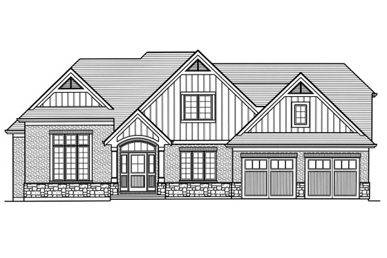 Exterior - Front Elevation 3 for Craftsman House Plan #46-898 - 3 bed, 2.5 bath
