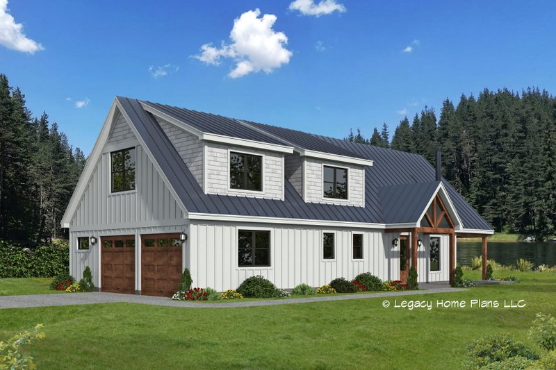 House Blueprint - Farmhouse Exterior - Front Elevation Plan #932-704