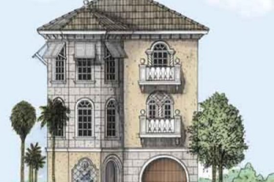 Exterior - Front Elevation for European House Plan #115-147 - 3 bed, 2.5 bath