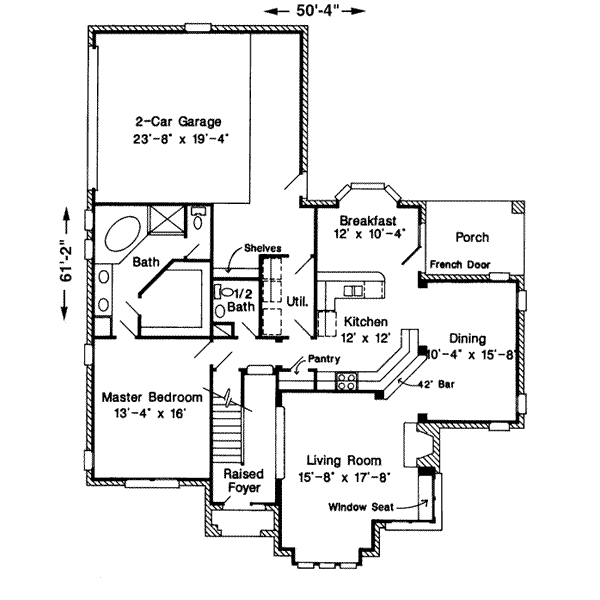 House Plan Design - European Floor Plan - Main Floor Plan #410-190