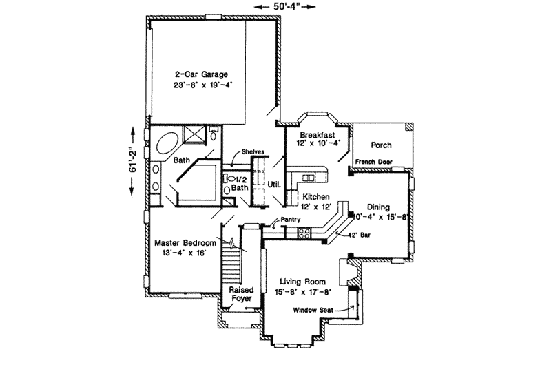Home Plan - Floor Plan - Main Floor for European House Plan #410-190 - 3 bed, 2.5 bath