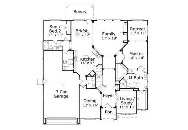 European Floor Plan - Main Floor Plan #411-585