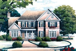 Colonial Exterior - Front Elevation Plan #429-33