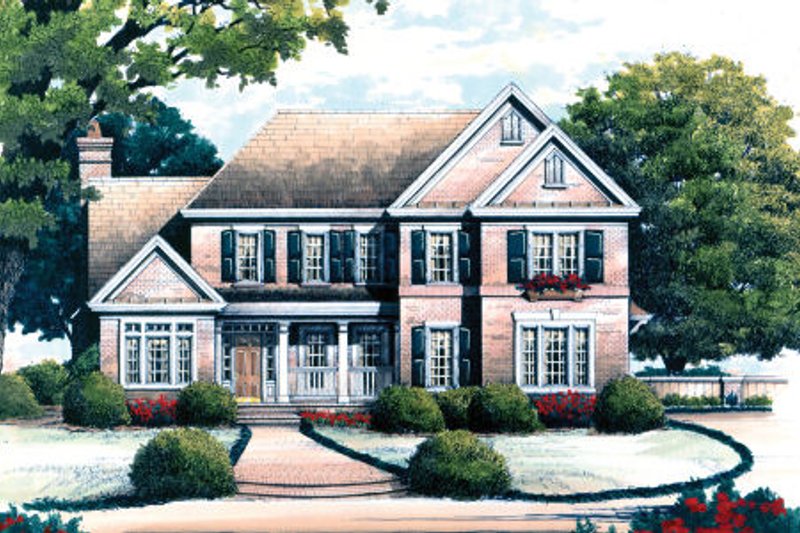Dream House Plan - Colonial Exterior - Front Elevation Plan #429-33
