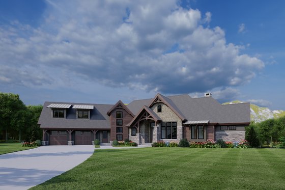 Exterior - Front Elevation 2 for Craftsman House Plan #1088-6 - 3 bed, 2.5 bath