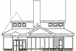 Exterior - Rear Elevation for Farmhouse House Plan #56-238 - 3 bed, 2.5 bath