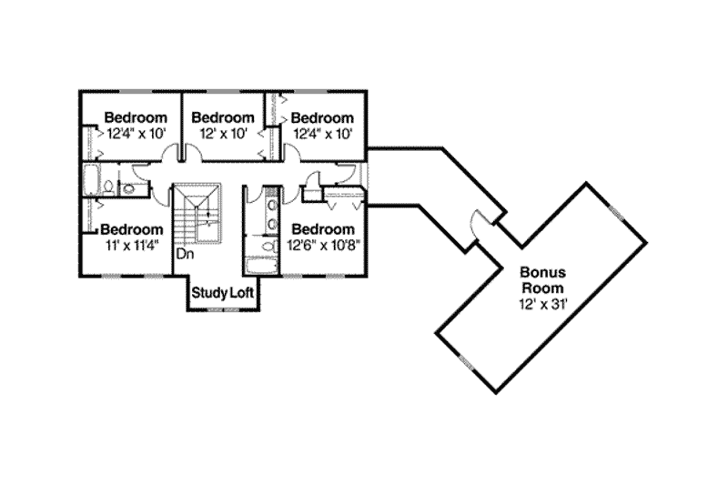 House Plan Design - Floor Plan - Upper Floor for Colonial House Plan #124-464 - 6 bed, 4.5 bath