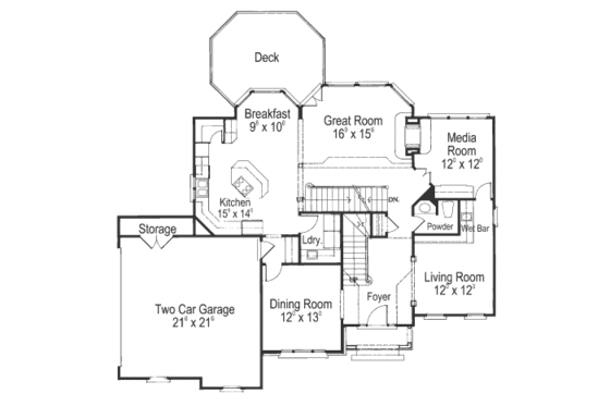 Floor Plan - Main Floor for Traditional House Plan #429-26 - 4 bed, 3.5 bath