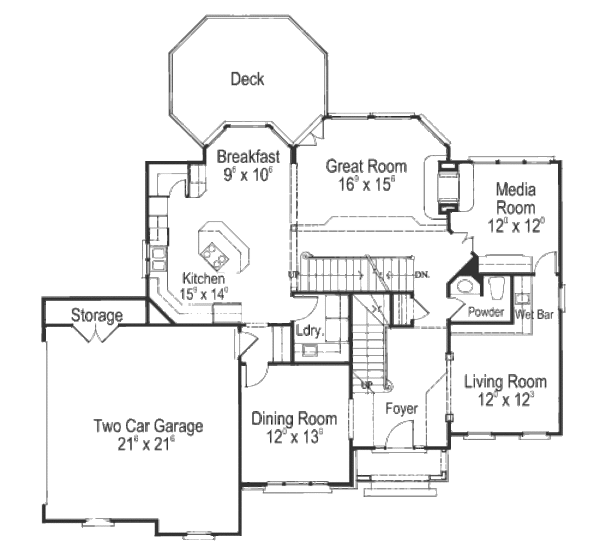 Dream House Plan - Traditional Floor Plan - Main Floor Plan #429-26