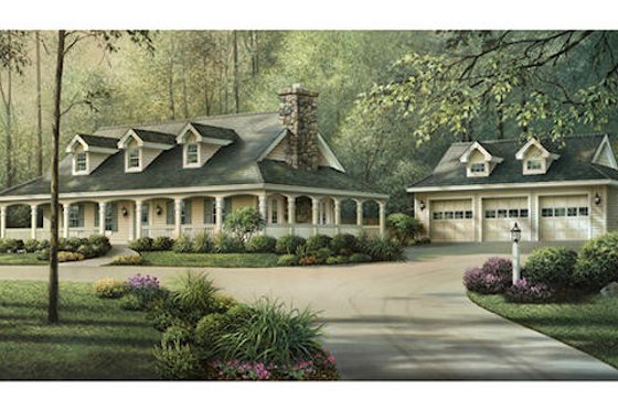 Traditional Southern Country Style Home Plan
