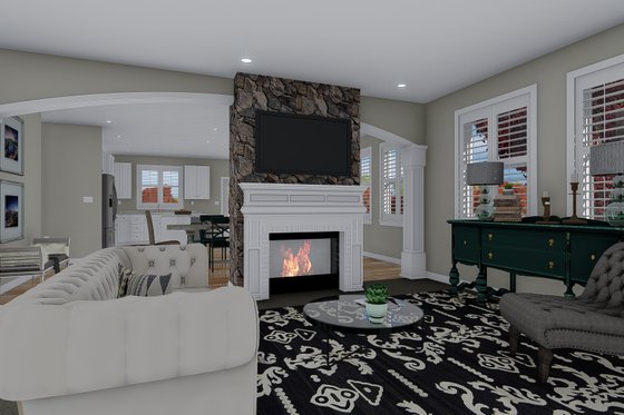Interior - Family Room for Craftsman House Plan #1060-102 - 3 bed, 2.5 bath