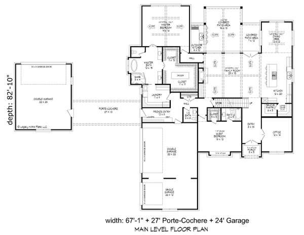 Southern Floor Plan - Main Floor Plan #932-862