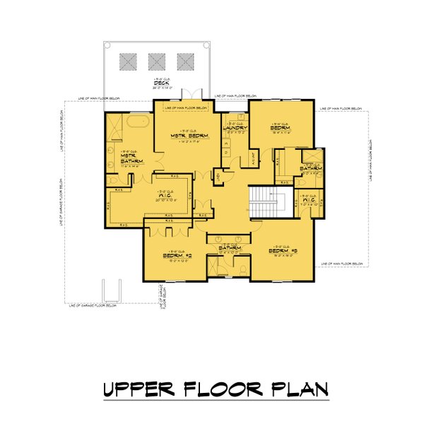 House Blueprint - Mediterranean Floor Plan - Upper Floor Plan #1066-211