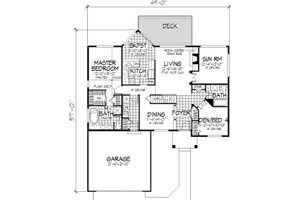 Floor Plan - Main Floor for European House Plan #320-149 - 4 bed, 3 bath