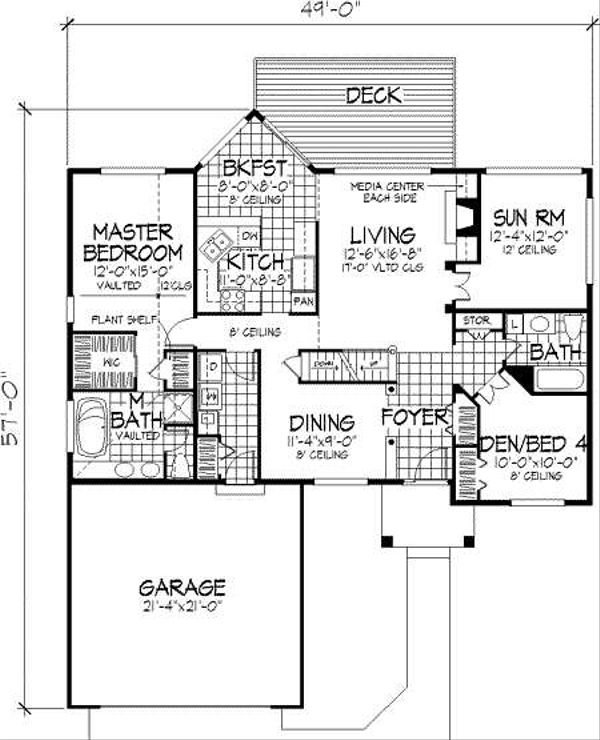 Architectural House Design - European Floor Plan - Main Floor Plan #320-149