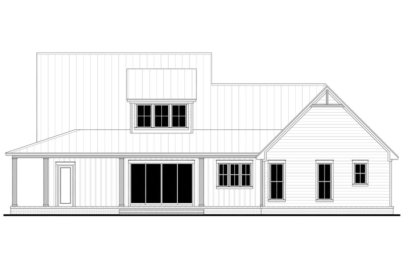 House Blueprint - Exterior - Rear Elevation for Farmhouse House Plan #430-341 - 4 bed, 3.5 bath