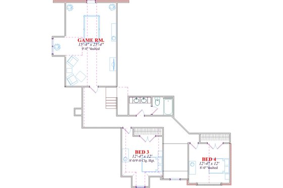 Floor Plan - Upper Floor for Traditional House Plan #63-285 - 4 bed, 3.5 bath