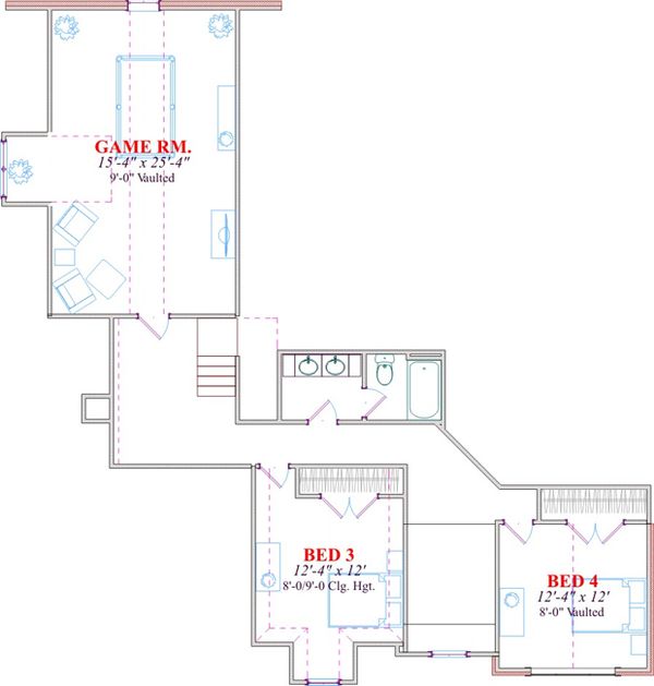 Traditional Floor Plan - Upper Floor Plan #63-285