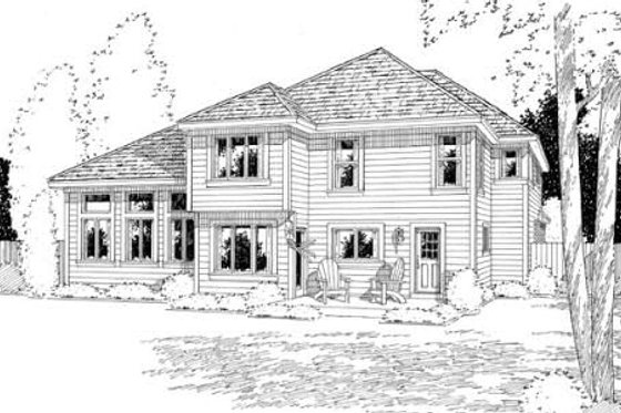 Exterior - Rear Elevation for Traditional House Plan #312-539 - 4 bed, 2.5 bath