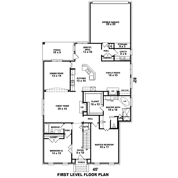 Colonial Floor Plan - Main Floor Plan #81-1589