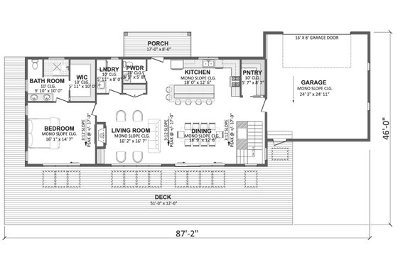 Floor Plan - Main Floor for Country House Plan #1089-70 - 3 bed, 2.5 bath