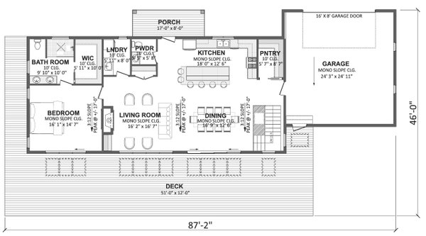 Dream House Plan - Floor Plan - Main Floor for Country House Plan #1089-70 - 3 bed, 2.5 bath