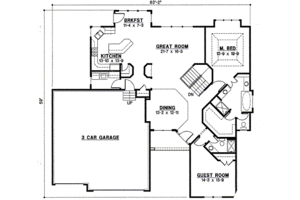 Floor Plan - Main Floor for Traditional House Plan #67-816 - 4 bed, 4 bath