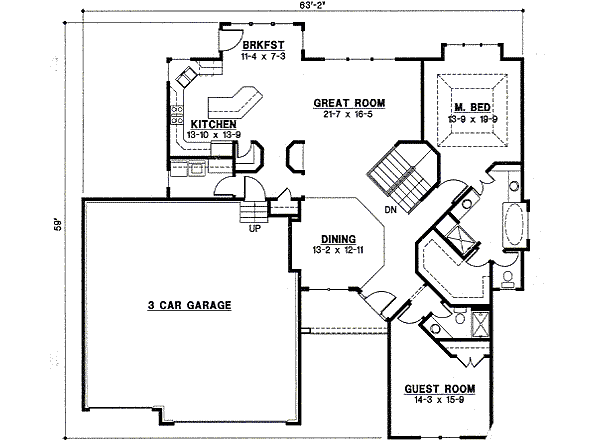 Traditional Floor Plan - Main Floor Plan #67-816