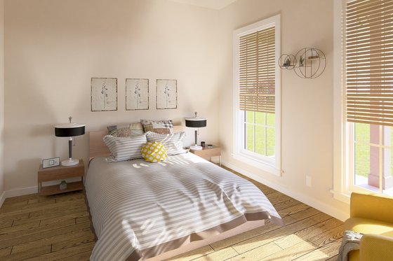 Interior - Master Bedroom for Farmhouse House Plan #44-262 - 2 bed, 2 bath