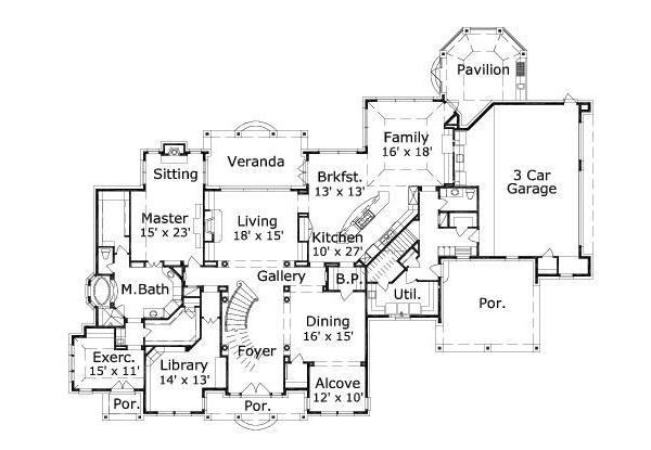 European Floor Plan - Main Floor Plan #411-458