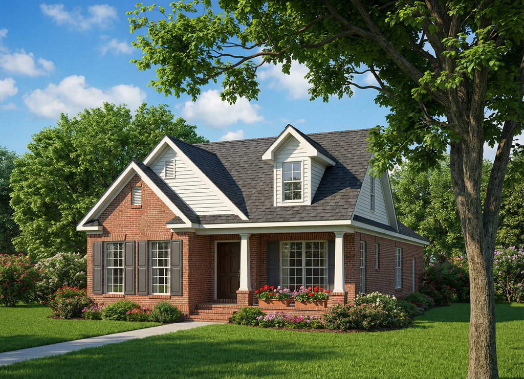 Exterior - Front Elevation 2 for Southern House Plan #17-1074 - 3 bed, 2 bath