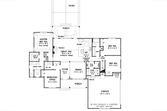 Floor Plan - Main Floor for Ranch House Plan #929-1191 - 4 bed, 2.5 bath