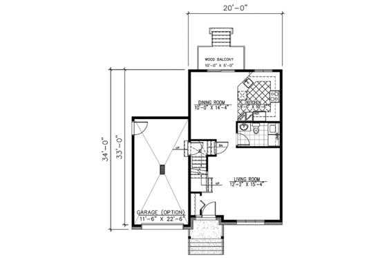 Floor Plan - Main Floor for European House Plan #138-217 - 2 bed, 1 bath