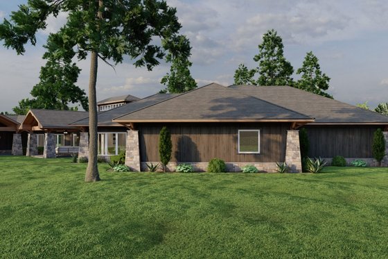 Exterior - Rear Elevation 2 for Contemporary House Plan #17-3390 - 4 bed, 3.5 bath