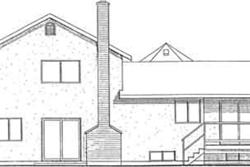 Home Plan - Exterior - Rear Elevation for European House Plan #126-115 - 3 bed, 3 bath