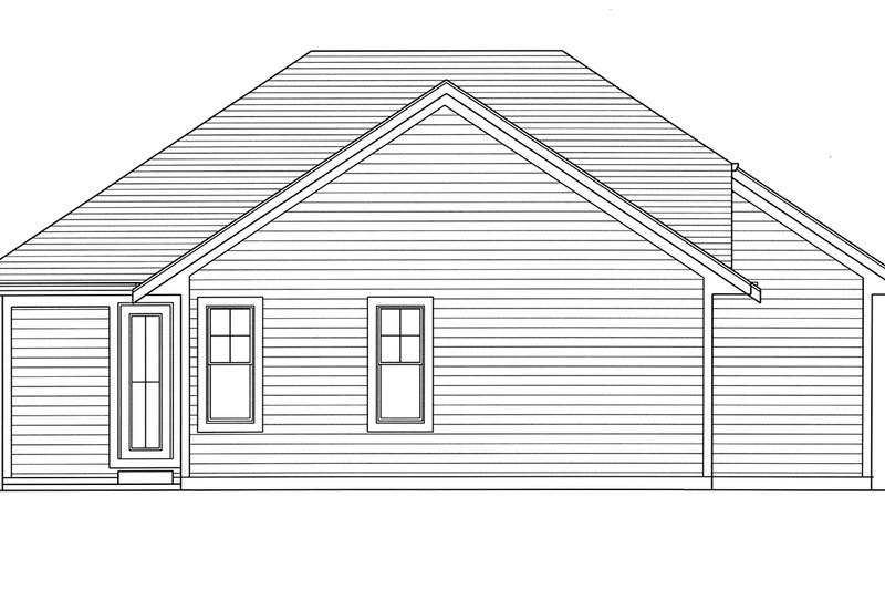 House Blueprint - Exterior - Rear Elevation for Craftsman House Plan #46-896 - 3 bed, 2 bath