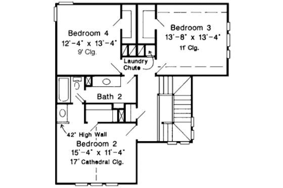 Floor Plan - Upper Floor for Victorian House Plan #410-112 - 4 bed, 3 bath