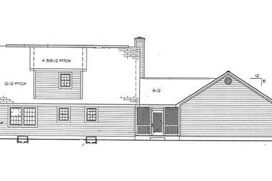 Exterior - Rear Elevation for Country House Plan #312-516 - 3 bed, 2 bath