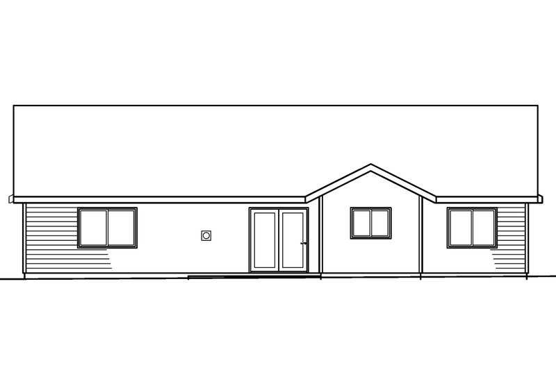House Plan Design - Exterior - Rear Elevation for Ranch House Plan #124-379 - 3 bed, 2 bath
