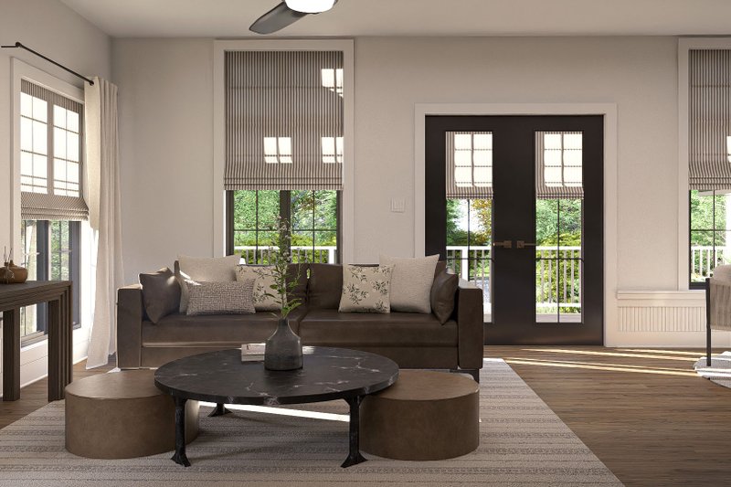 House Blueprint - Interior - Family Room for Farmhouse House Plan #455-673 - 2 bed, 3 bath