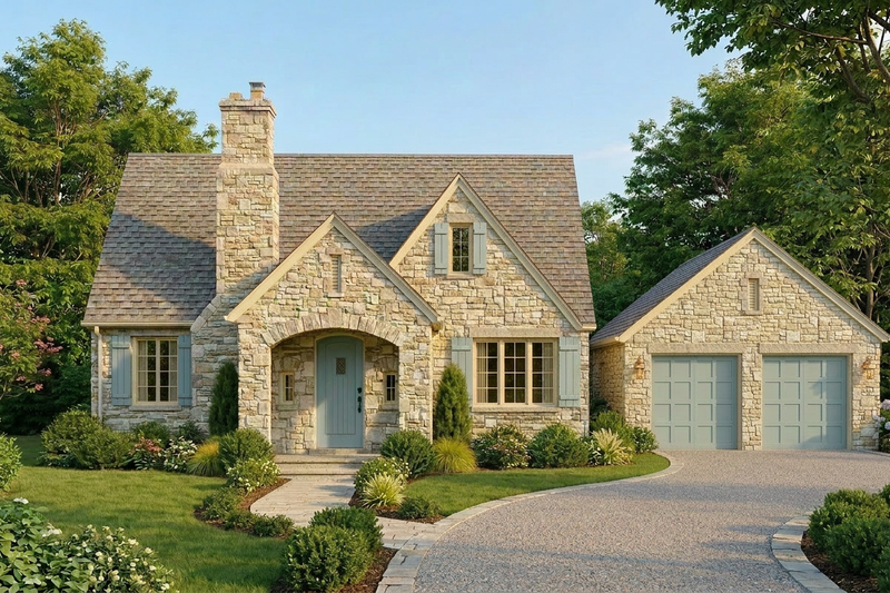 House Blueprint - Exterior - Front Elevation 5 for Bungalow House Plan #923-481 - 2 bed, 2.5 bath