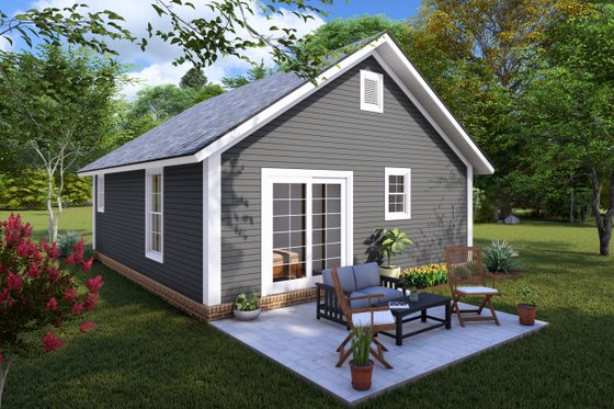 Exterior - Rear Elevation for Cottage House Plan #513-2232 - 2 bed, 1 bath